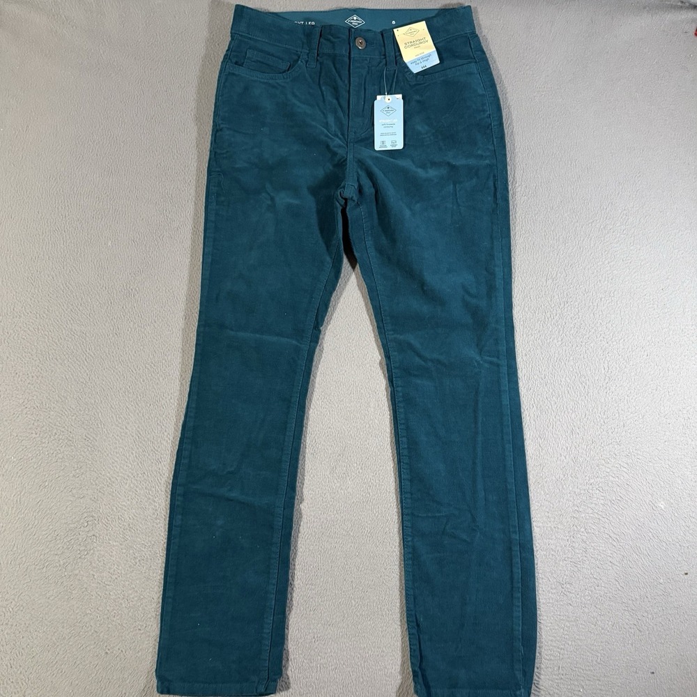 St. John's Bay Teal Straight-Leg Corduroy Pants NWT